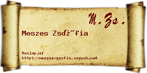 Meszes Zsófia névjegykártya